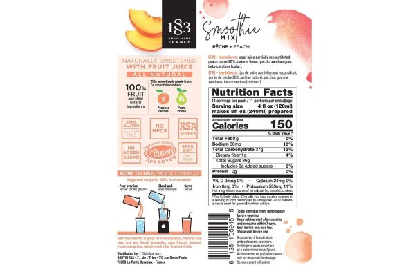 1883 Smoothie Mix - 46oz Carton: Peach Online Hot Sale