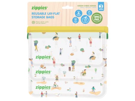 Zippies – Reusable Lay-Flat Storage Bags (Green Vibes Sampler Set) Online now