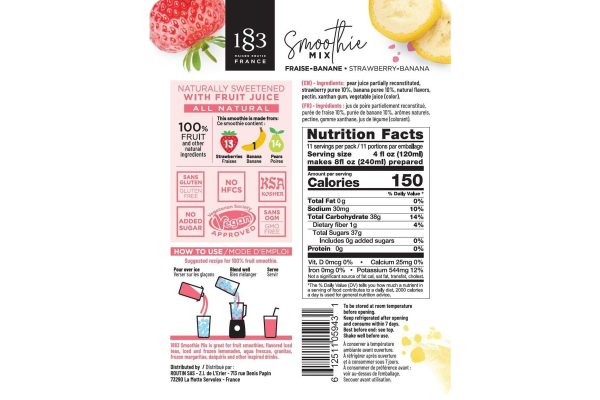 1883 Smoothie Mix - 46oz Carton: Strawberry Banana Online Sale