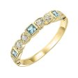 14Kt Yellow Gold Diamond 1 12Ctw & Aquamarine 1 7Ctw Ring Online Sale