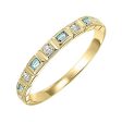 14Kt Yellow Gold Diamond 1 12Ctw & Aquamarine 1 10Ctw Ring Hot on Sale