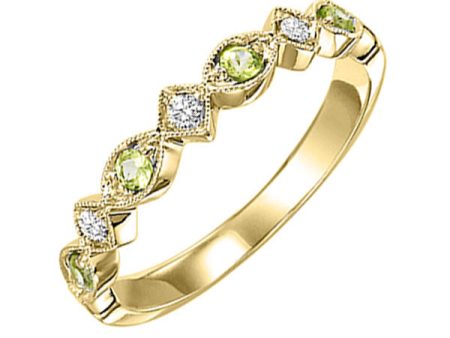 14Kt Yellow Gold Diamond 1 20Ctw & Peridot 1 6Ctw Ring For Discount