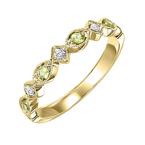 14Kt Yellow Gold Diamond 1 20Ctw & Peridot 1 6Ctw Ring For Discount