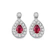 14Kt White Gold Diamond 1 6Ctw & Ruby 1 4Ctw Earring Discount