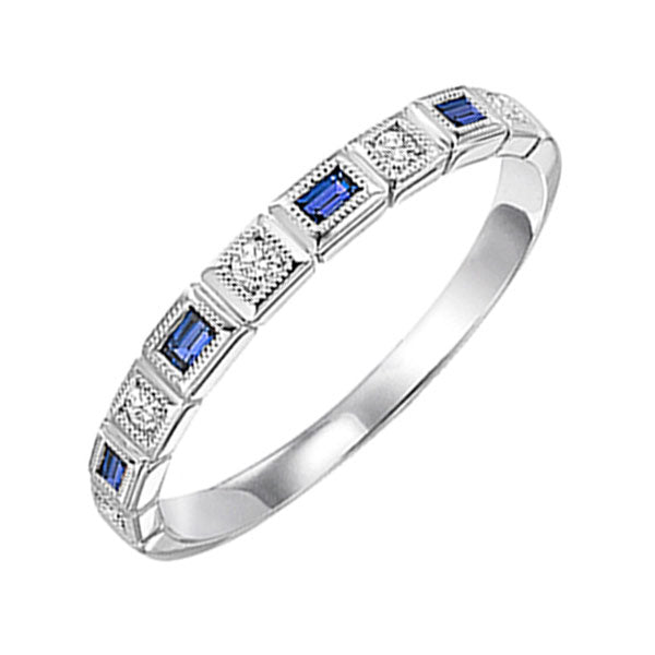 14Kt White Gold Diamond 1 12Ctw & Sapphire 1 8Ctw Ring Online Sale