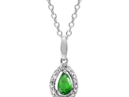 10Kt White Gold Diamond 1 20Ctw & Sapphire 1 5Ctw Pendant For Sale