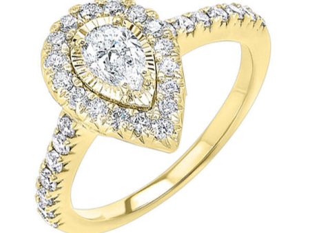 14Kt White Yellow Gold Diamond 3 4Ctw Ring on Sale