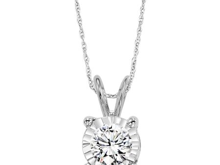 14Kt White Gold Diamond 1 3Ctw Pendant Online now