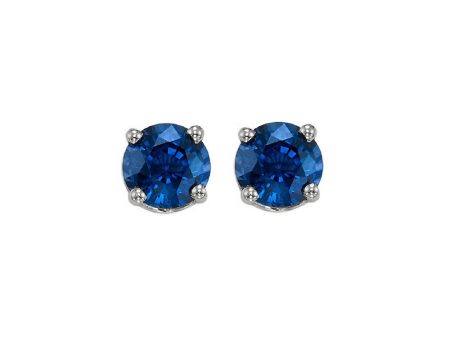 14Kt White Gold Sapphire 1Ctw Earring on Sale