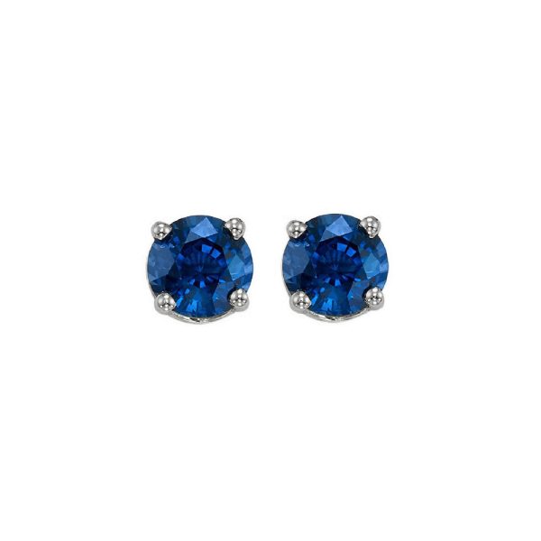 14Kt White Gold Sapphire 1Ctw Earring on Sale