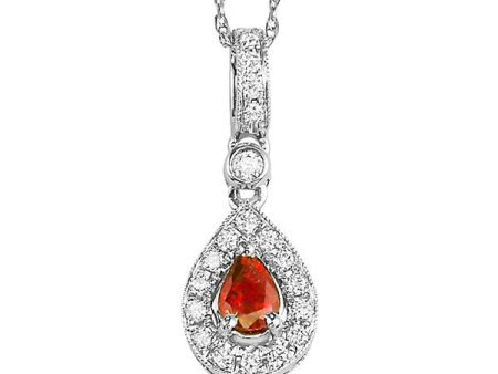 14Kt White Gold Diamond 1 10Ctw & Ruby 1 5Ctw Pendant For Sale