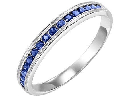 14Kt White Gold Diamond 1 6Ctw & Sapphire 1 5Ctw Ring on Sale