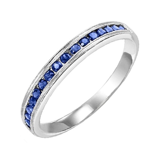 14Kt White Gold Diamond 1 6Ctw & Sapphire 1 5Ctw Ring on Sale