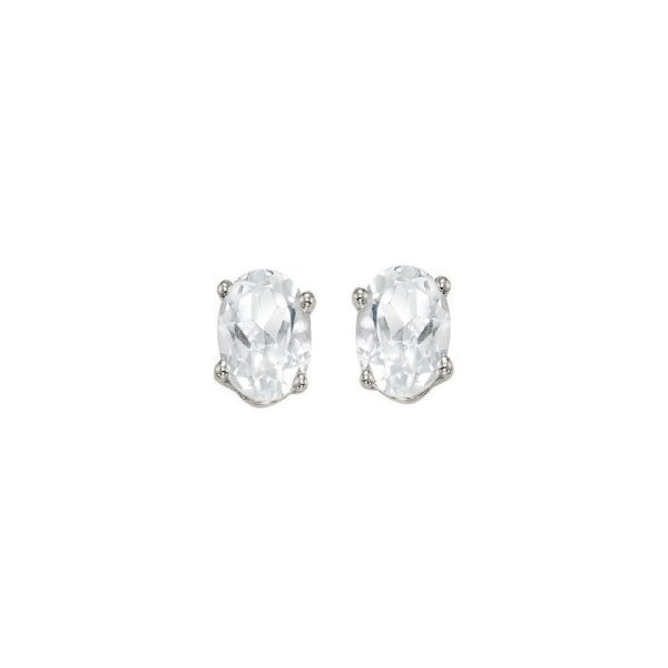 14Kt White Gold & White Topaz 1 2Ctw Earring For Sale