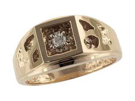 10KT Gold Mens Diamond Ring For Discount