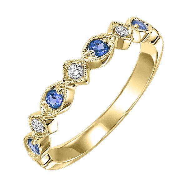 10Kt Yellow Gold Diamond 1 20Ctw & Sapphire 1 6Ctw Ring Online Hot Sale