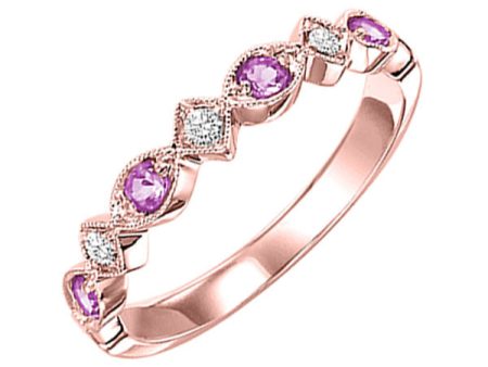 14Kt Rose Gold Diamond 1 20Ctw & Pink Sapphire 1 6Ctw Ring For Cheap