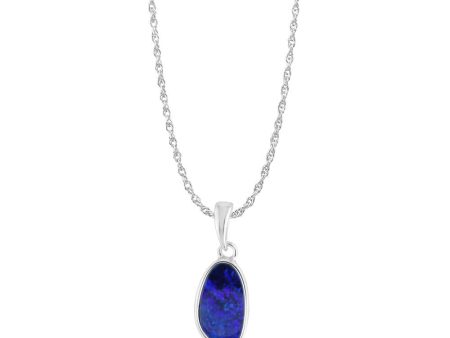 Sterling Silver Australian Opal Doublet Pendant Cheap