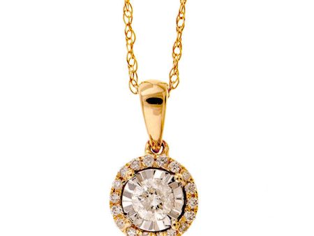 14Kt Yellow Gold Diamond 1 6Ctw Pendant Online Sale