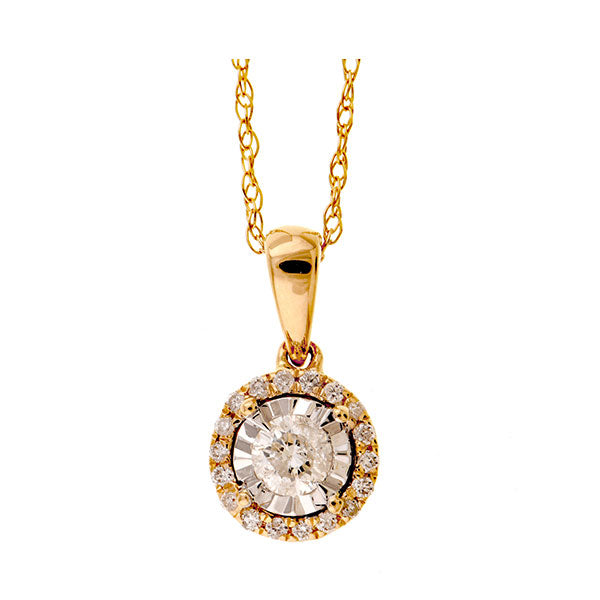 14Kt Yellow Gold Diamond 1 6Ctw Pendant Online Sale