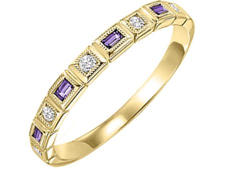 10Kt Yellow Gold Diamond 1 10Ctw & Amethyst 1 8Ctw Ring Online