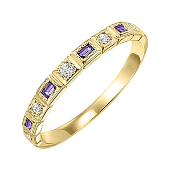 10Kt Yellow Gold Diamond 1 10Ctw & Amethyst 1 8Ctw Ring Online