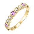 10Kt Yellow Gold Diamond 1 10Ctw & Pink Sapphire 1 6Ctw Ring on Sale