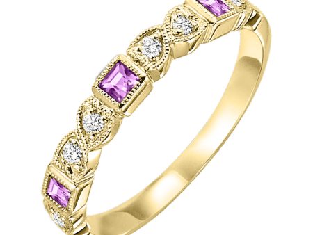 10Kt Yellow Gold Diamond 1 10Ctw & Pink Sapphire 1 6Ctw Ring on Sale