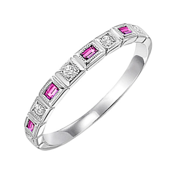 14Kt White Gold Diamond 1 10Ctw & Pink Sapphire 1 7Ctw Ring Online Hot Sale