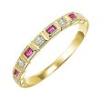 14Kt Yellow Gold Diamond 1 10Ctw & Pink Sapphire 1 7Ctw Ring For Sale