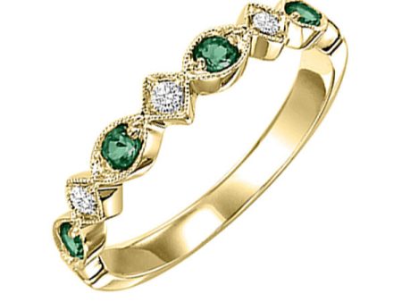 14Kt Yellow Gold Diamond 1 20Ctw & Emerald 1 6Ctw Ring Hot on Sale