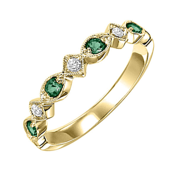 14Kt Yellow Gold Diamond 1 20Ctw & Emerald 1 6Ctw Ring Hot on Sale