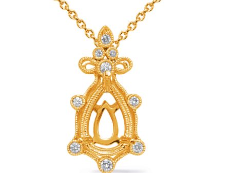 Yellow Gold Diamond Pendant 9x6 Pearshap Online Sale