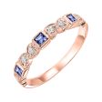 10Kt Rose Gold Diamond 1 12Ctw & Sapphire 1 8Ctw Ring Supply