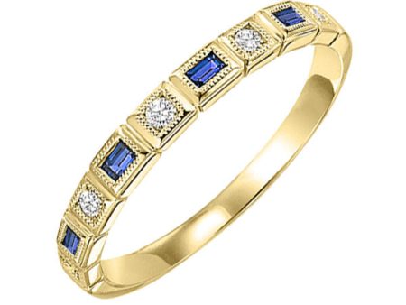 10Kt Yellow Gold Diamond 1 20Ctw & Sapphire 1 8Ctw Ring Supply