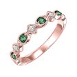 14Kt Rose Gold Diamond 1 20Ctw & Emerald 1 6Ctw Ring Online Sale