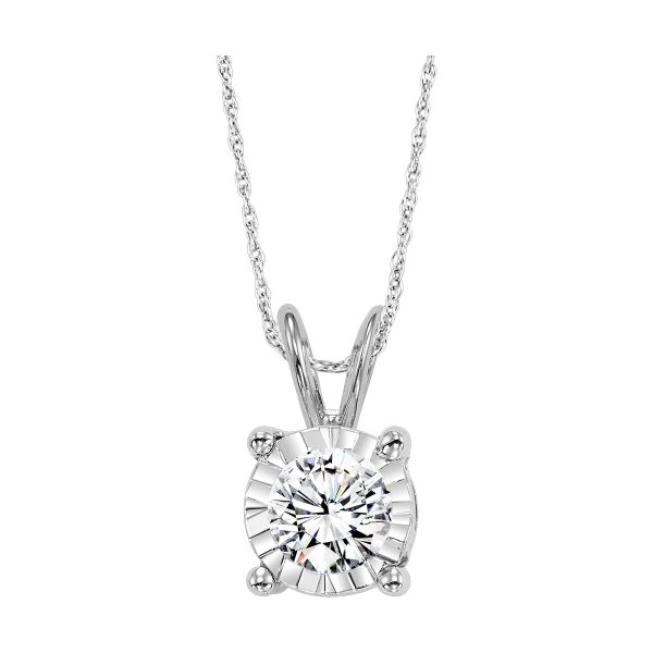 14Kt White Gold Diamond 1 10Ctw Pendant For Cheap