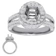 White Gold Engagement Ring Pave For Sale