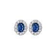 14Kt White Gold Diamond 1 4Ctw & Sapphire 1 3Ctw Earring Online now