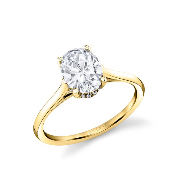 Oval Cut Solitaire Hidden Halo Engagement Ring - Carter Online now