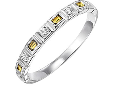 10Kt White Gold Diamond 1 12Ctw & Citrine 1 8Ctw Ring Supply