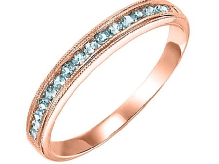 14Kt Rose Gold Blue Topaz 1 3Ctw Ring Online now