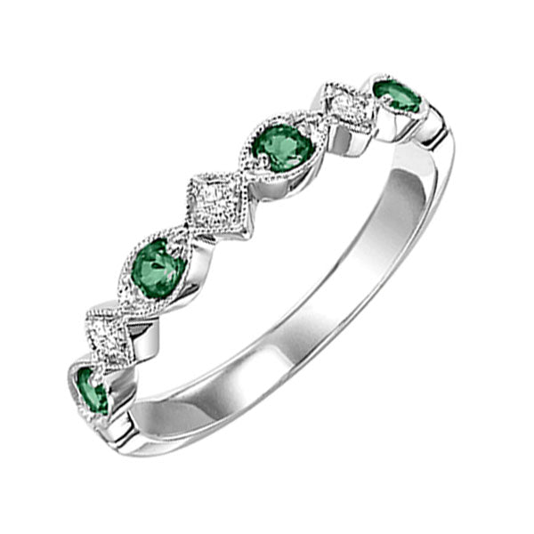 10Kt White Gold Diamond 1 20Ctw & Emerald 1 6Ctw Ring Online now