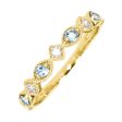 14Kt Yellow Gold Diamond 1 20Ctw & Aquamarine 1 6Ctw Ring on Sale