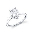 Pear Shaped Solitaire Hidden Halo Engagement Ring - Carter Supply