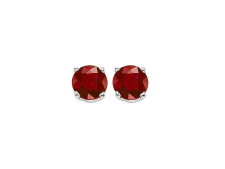 14Kt White Gold & Ruby 1 2Ctw Earring Online Hot Sale