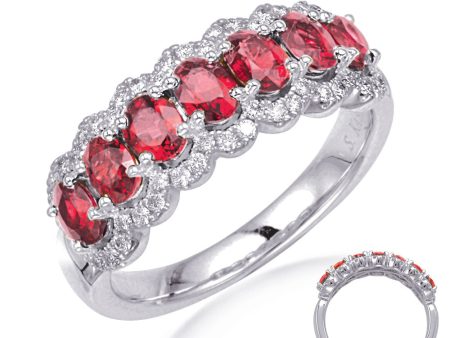 White Gold Ruby & Diamond Ring Fashion