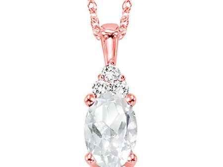 10Kt Rose Gold Diamond 1 50Ctw & White Topaz 3 8Ctw Pendant Supply