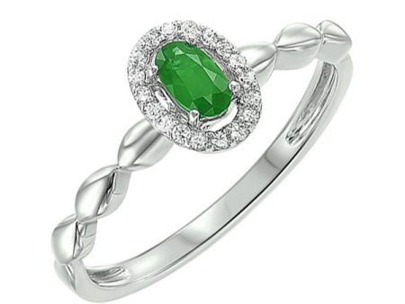 10Kt White Gold Diamond 1 12Ctw & Emerald 1 4Ctw Ring Cheap