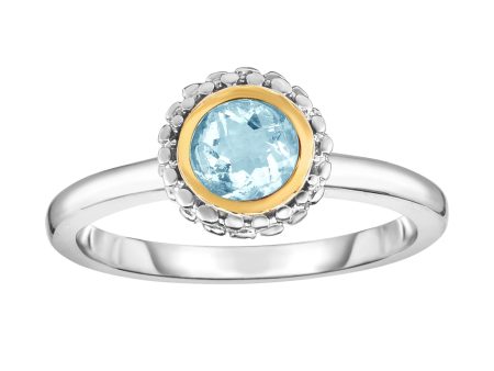 Sterling Silver & 18K Gold Popcorn Birthstone Ring For Discount